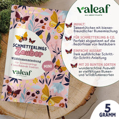Schmetterlingswiese Blumensamen Schmetterlingsgarten I Blumensamen Balkon I Blumensamen TĂŒtchen mit Wiesenblumen Samen I bienenfreundlich Blumensamen (Schmetterlings-Zauber mini)