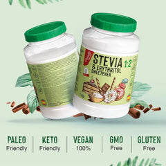 Stevia + Eritrit 1:2 édesítőszer, 1G = 2G cukor, 1 kg édesítőszer Naty Shop