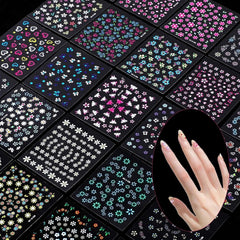 3D Nagelsticker 30 Blatt Nagelsticker Selbstklebend Blumen Blumenherzform Nageldesign Nail Sticker Nageldesign Zubehör Nagelaufkleber Für DIY Dekorationen, Maniküre, Handyhüllen
