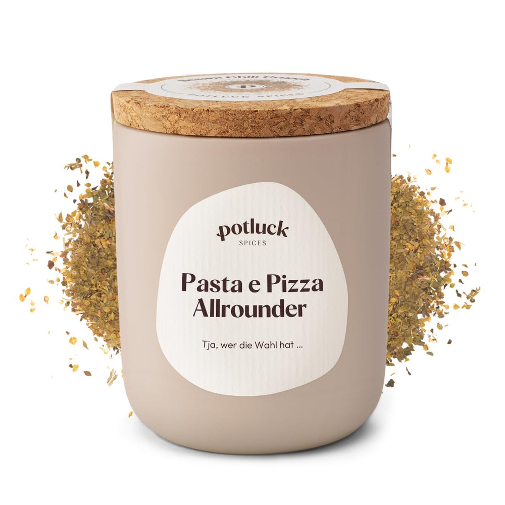Potluck | Tészta és Pizza Kräuter | Gewürzzubereitung im Keramiktopf | 40g | Vegán, gluténmentes és természetes alapanyagokból