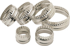 Set de forme pentru biscuiți KitchenCraft cu margini canelate/rotunjite, oțel inoxidabil, 6 piese, argintiu