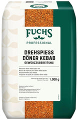 Fuchs Professional - Drehspiess Döner Kebab Gewürzzubereitung | Gewürz für den typischen-Döner Gesmack | Profi-Qualität für Großverbraucher und Gastronomie | 1 kg-os újrahasznosítható zacskó