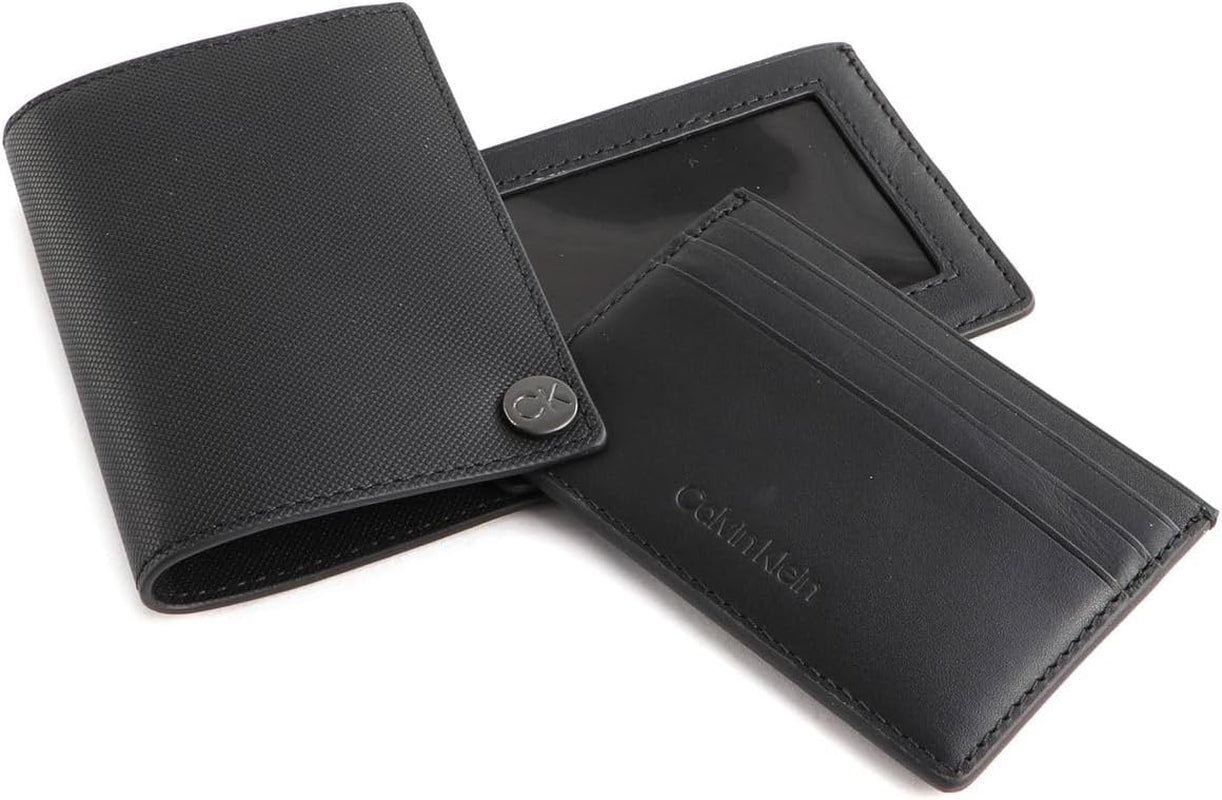 Calvin Klein CK CLEAN PQ COVERED CARDHOLDER Portofel pentru bărbați, negru (Ck Black), OS Portofel Barbati Naty Shop