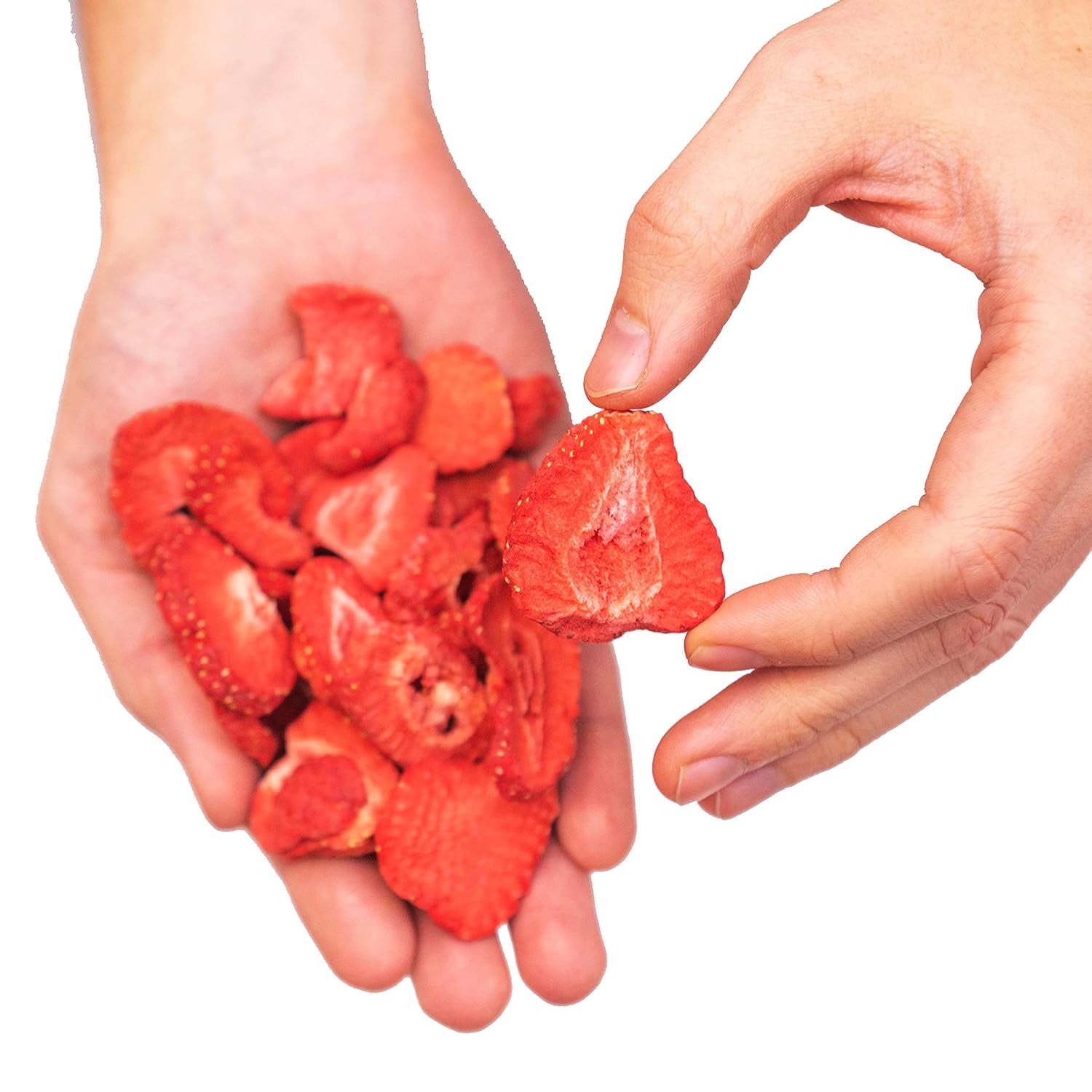 Căpșuni liofilizate, 100g fructe liofilizate în felii, neîndulcite, chipsuri cu căpșuni fructate, căpșuni uscate Produse deshidratate Naty Shop