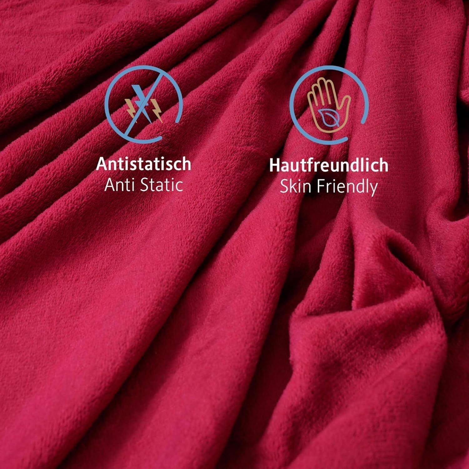 Komfortec pătură confortabilă 150X200 Cm, pătură pufoasă din fleece certificată Oeko-Tex, pătură caldă sherpa pentru canapea, pătură groasă pentru canapea, burgundy Paturi si Cuverturi Besuche den Komfortec-Store