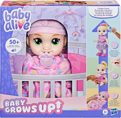 Baby Grows Up Puppe LaLa GooGoo – interaktív játék Babypuppe mit Wachstum (25–35 cm), 75+ Geräusche, 6 Mileensteine, Spielzeug für Kinder ab 3 Jahren