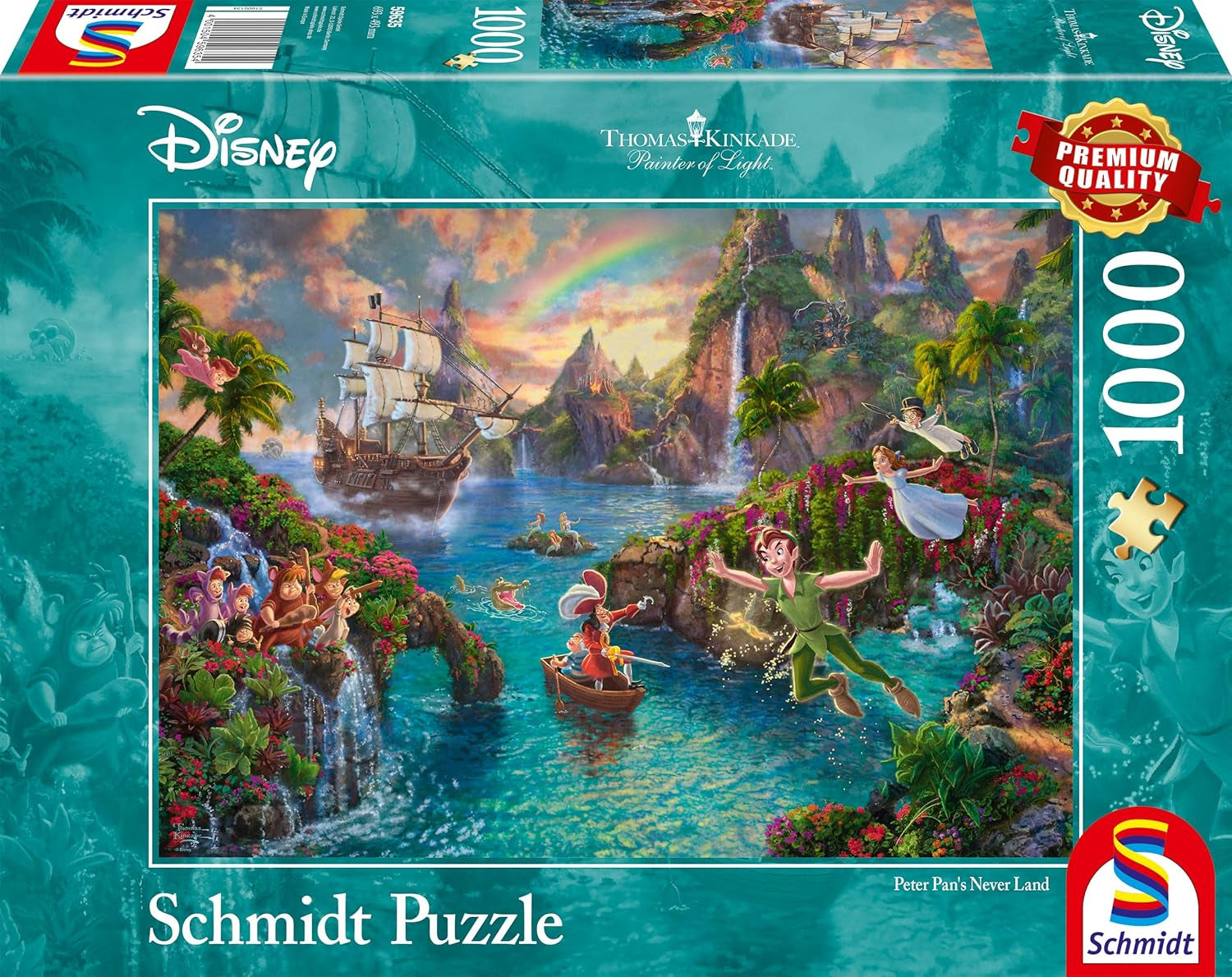 Schmidt Spiele 59635 Thomas Kinkade, Disney, Peter Pan, puzzle jigsaw 1000 piese Puzzle Naty Shop Titlu implicit
