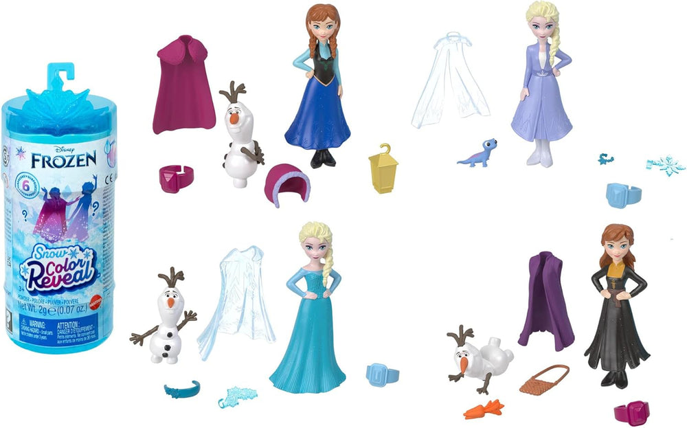 DISNEY Die Eiskönigin - Snow Color Reveal Puppen mit 6 Überraschungen, beleértve a königlichem Zubehör und Haarschmuck-Deckel, für Kinder ab 3 Jahren, HMB83