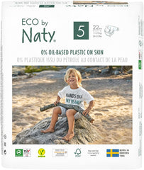 Eco by Naty Premium eldobható pelenkák érzékeny bőrre, 5-ös méret, 11-25 kg, (1 x 22 db)