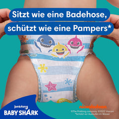 Pampers Splashers Baby Shark limitált kiadású eldobható úszópelenka 4-5, 11, 9kg-15kg, biztonságos védelem a vízben