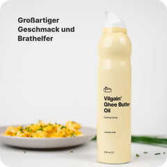 Vilgain Ghee Spray mit Avocadoöl | Laktózmentes, zum Kochen & Backen | Rauchpunkt 195°C, herzgesund, BRC-zertifiziert | Ideális laktózérzékenyeknek Geschmacks-Harmonia, 200ml