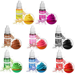Colorant alimentar - Set alimentar lichid de 8 culori pentru decorarea torturilor, copt, colorant pentru ouă de Paște, colorant alimentar foarte concentrat pentru decorarea torturilor, meșteșuguri DIY, săpunuri - 10 ml fiecare