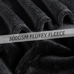 Pătură confortabilă Pătură pufoasă din fleece 130 X 150 cm Pături de pat Pătură de canapea Pături moi mari și aruncări pentru adulți Aruncări pentru canapele Cald Lavabil la mașină Negru Paturi si Cuverturi Good Nite