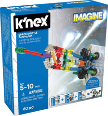 K'Nex Phantasie-Space Shuttle Spielzeug-Baukasten, Basic Fun, 17021, 60 Teile, pädagogisches Weltraum-Spielzeug für Kinder, geeignet für Jungen und Mädchen im Age von 5-10 Jahren