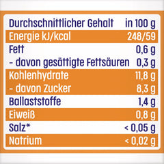 Mangó alma és őszibarack szószban egy zacskó keksszel (6 x 120 g), hozzáadott cukor nélkül, enyhe gyümölcsökből és értékes gabonafélékből készül, ideális csomagolt harapnivalókhoz és útközben.