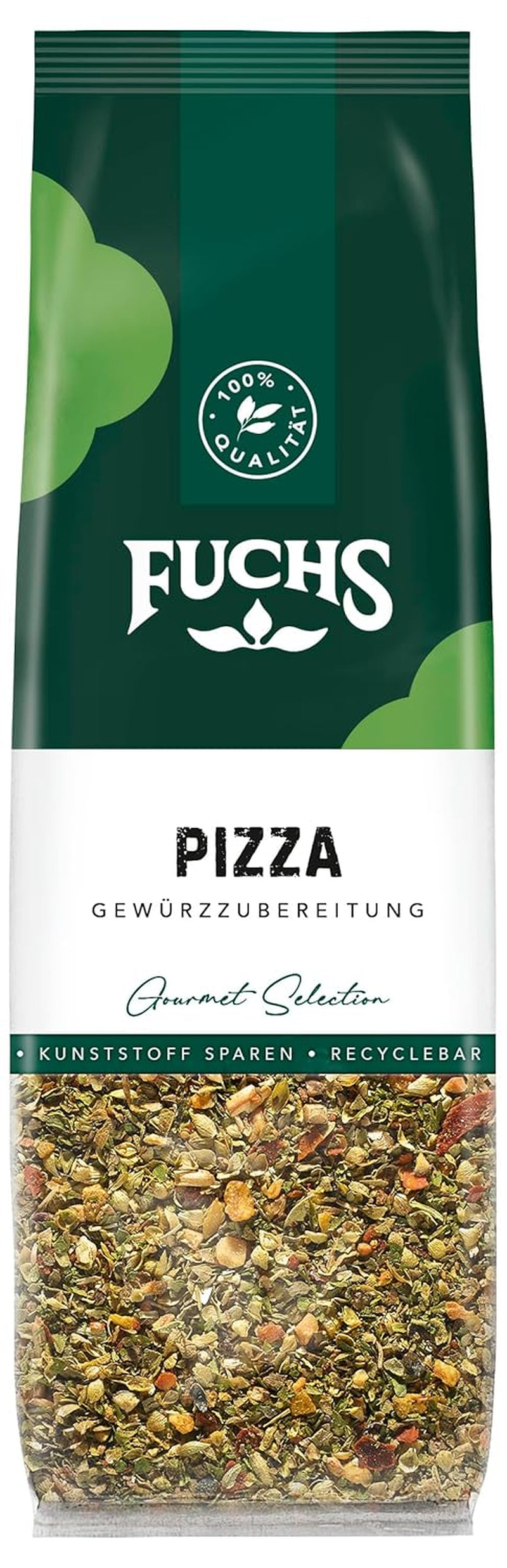 Fuchs Gewürze - Pizza Gewürzzubereitung újrahasznosítható Nachfüllbeutelben, Gewürzmischung mit Italianen Kräutern, ideális Bruschetta - 30 g