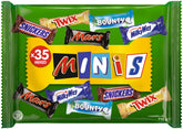 Mini vegyes csokoládé csomag, csokoládé, 35 mini csokoládé snack (Mars, Snickers, Bounty, Twix, Milky Way) édességként, csokoládé ajándék, édességdoboz (710 g)