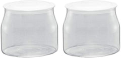 Borcan de schimb Rommelsbacher JG 1 pentru preparatorul de iaurt și cremă de brânză JG 80-1,2 litri, cu capac (pachet de 2) Cutii depozitare alimente Naty Shop Transparent/alb 1 bucată (pachet de 2)