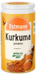 Ostmann Gewürze - Kurkuma gemahlen | Perfektes Gewürz für Curry- und Reisgerichte | Verleiht Gerichte eine goldgelbe Farbe | Természetes összetevők | 40 g Der Streudose-ban