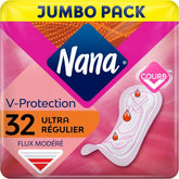 Prosoape sanitare Ultra Regular - Flux moderat - 32 de șervețele în pungi individuale
