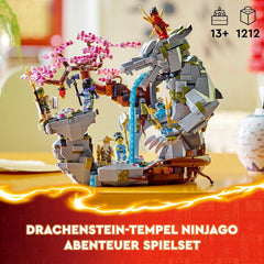 LEGO NINJAGO Sárkánykő templom Sárkányjáték 6 nindzsa figurával, nagy készlet építéshez, játékhoz és bemutatáshoz, születésnapi ajándék fiúknak és lányoknak 13+ 71819 építőkészlet Besuche den LEGO-Store
