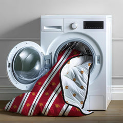 Manchester United FC hivatalos egyetlen paplan, megfordítható, piros-fehér, huzat nélküli, futballpaplan, párnahuzat, mosható, tökéletes utazáshoz, éjszakára, 10,5-ös paplanok és paplanok Naty Shop