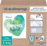 Pampers - Harmony hibrid kezdőcsomag, 3 mosható pelenka + 25 eldobható felső réteg - 1 csomag