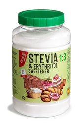 Stevia + Erythrit 1:3 Süßstoff | 1G = 3G Zucker | 100% Natürlicher Zuckerersatz - 0 Kalorien - 0 Glykämischer Index - Keto Und Paleo - 0 Netto-Kohlenhydrate - Kein GVO - Castello since 1907-1 Kg Indulcitori Naty Shop Default Title