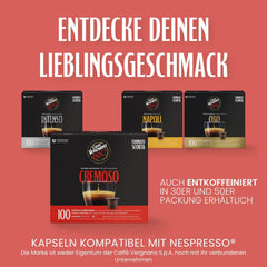 Caffè Vergnano 1882 - Èspresso Kompostierbare Kaffeekapseln, Kompatibel Mit Nespresso, Cremoso (Cremig) - Packung Enthält 100 Kapseln