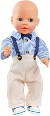 Heless 1021 - Bekleidungs-Set für Puppen im Design von Bräutigam Franz, 2 teilig mit Hose und Hemd, Größe 28-35 cm, für eine rauschende Puppenhochzeit