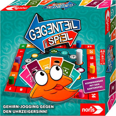 Noris 606062080 - Gegenteil Spiel (Brettspiel from 10 Jahre) - kombinierbar mit dem Kartenspiel - verrücktes Konzentrationspiel für Kinder und Erwachsene für 3-6 Spieler