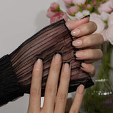 Unghii false cu vârf francez scurt – 30 de bucăți de unghii negre pentru a le lipi pe unghii scurte pătrate, unghii false cu vârf francez cu lipici, set unghii artificiale pătrate pentru femei