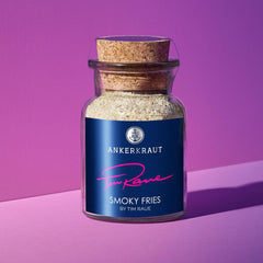 Tim Raue Ankerkraut Smoky Fries, Mischung würzender Ingredient für Pommes Frites, Gourmet Pommes mit Rauch-Aroma, 145 g Korkenglasban