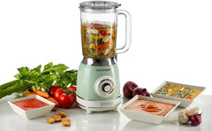 Ariete Vintage 583 Mixer Aus Glas, Retro Multifunknsmixer Mit 4 Klingen, 4 Geschwindigkeiten + Pulse-Funktion, Ice-Crusher Funktion, 1,5 liter Fassungsvermögen, 1000 W, Green Kitchen Naty Shop