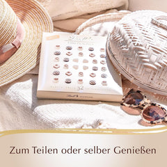 Csokoládé - Mini fehér praliné | 90 g | Doboz 18 pralinéval 6 finom választékban | Ajándék csokoládé | Csokoládé ajándék (3 db-os csomag)