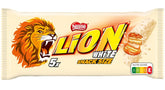 Nestlé LION gyűjtőcsomag, csokoládészeletek fehér mázzal, finom karamell töltelék és ropogós ostya, ömlesztett cukorka csomag, 1 csomag (5 x 30 g)