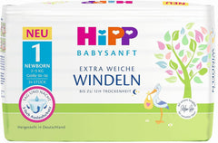 Hipp Babysanft scutece Newborn 1 Carry, pachet de 3 (3 x 24 bucăți) Naty Shop Nou-născut 1 (72 bucăți)