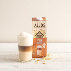 Allos Bio Haferdrink Barista | Milchalternative aus Hafer | Schaubarer Drink auf Pflanzenbasis | Kávéhoz tökéletes Vegán, laktózmentes Ital | 1 liter (6 db)