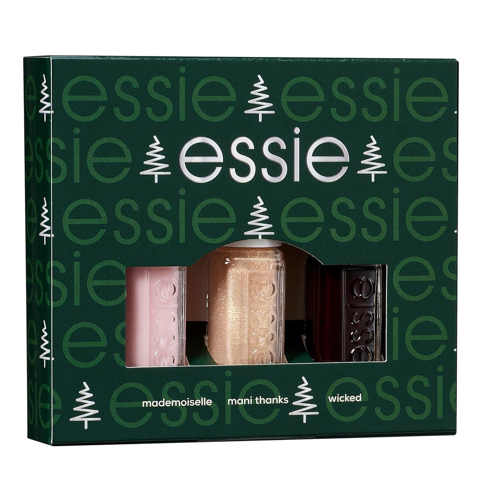 Kit Essie Mini Trio XMAS, sz. 13 Mademoiselle + sz. 49 Wicky + sz. 570 Mani Köszönöm, 3 x 15 ml