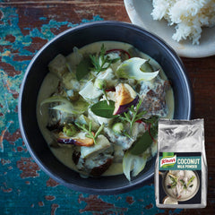 Knorr Kokosmilch por (Tejpor aus 20 frischen Kokosnüssen, ergibt 6,6 Liter Kokosmilch) 1er Pack (1 x 1 kg)