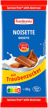 Frankonia Noisette csokoládéval és szőlőcukorral, laktóz és gluténmentes, 80 gramm