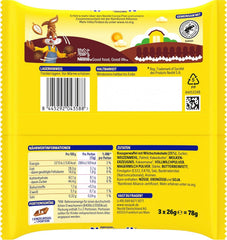 Vafă crocantă Nestlé, delicioasă bară de vafe cu ciocolată cu lapte, pachet multiplu, pachet de 1 (3x26g fiecare)