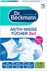 Dr. Beckmann Fest törlőkendők, Active-White, 15 törlőkendő Mosószerek Naty Shop Fehér