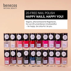 Gumă de mestecat Benecos 20-Free Vegan Nail Polish Bubble Gum - ojă pe bază de plante - uscare rapidă și de lungă durată - permeabilă la apă - îmbogățită cu biotină - 5ml
