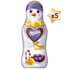 Milka Snowman Friends Alpine Milk - Mini hóemberek finom alpesi tejcsokoládéból - 5 x 15g