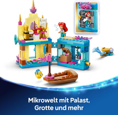 LEGO ǀ Disney Princess Arielles varázslatos mini kastély - Spielzeug Schloss aus Die kleine Meerjungfrau mit Einer Micro Puppe, Tierfiguren Sebastian & Fabius - Geschenk für Mädchen ab 5 Jahren - 43285