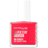 Maybelline New York Super Stay Ink Bonder 490 Hot Salsa körömlakk - hosszantartó körömlakk erős körmökért és intenzív színért, 12,3 ml