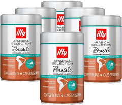 ILLY 6 cutii boabe de cafea, 250 grame fiecare, Arabica Selection, Brazilia, certificat Cerrado Mineiro, Regenagri