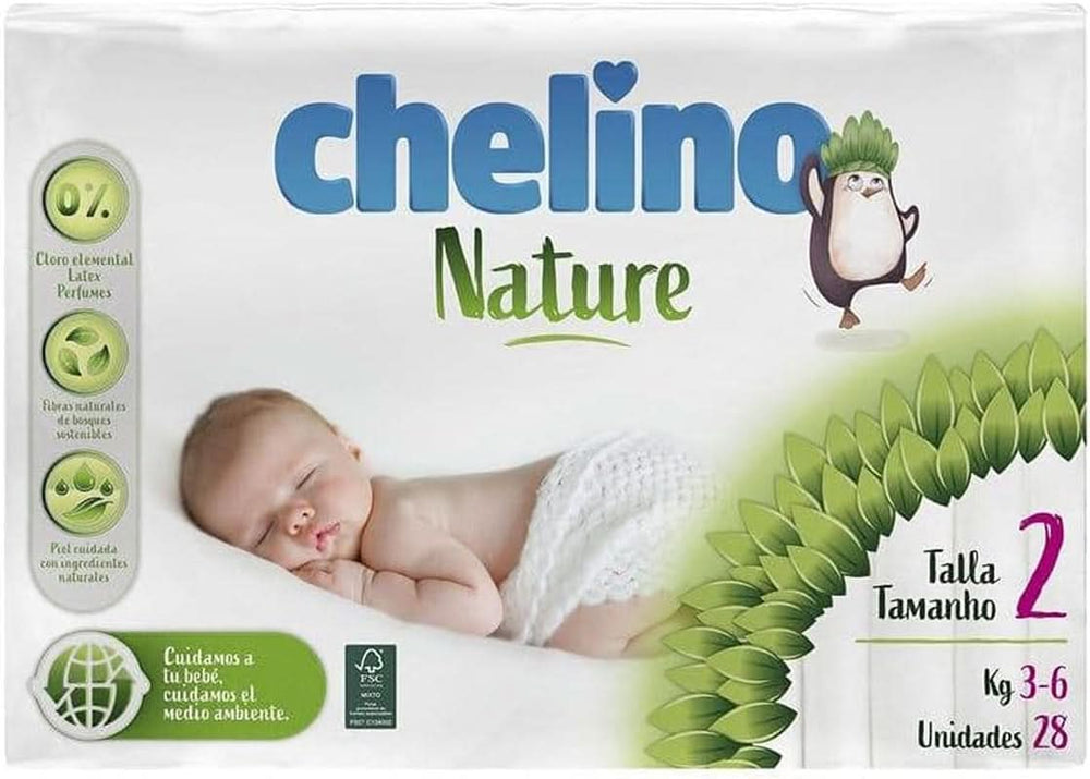 Chelino Nature pelenka, 2-es méret, 3-6 kg, 28 pelenka Anya és Gyermek Naty Shop 2-es méret (28 db-os csomag)