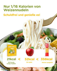 Prémium konjac tészta Thaiföldről, vegán, gluténmentes - 240 g x 6-os csomag (12 csomag), Elf-Family Shirataki tészta, instant tészta, tészta/keto/alacsony szénhidráttartalmú/alacsony kalóriatartalmú/cukormentes - spagetti és fettuccine